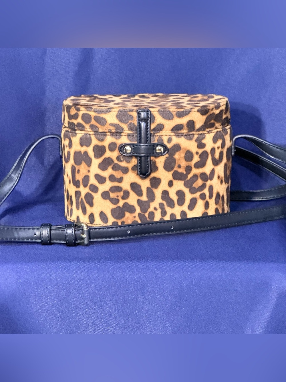 Sole Society Leopard Print Crossbody Bag Faux Calf Hair Box Purse